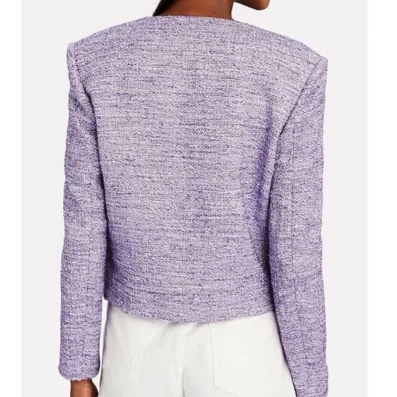 IRO Paris Nolun Tweed Jacket Purple/Silver Size S/36 NWT - Picture 8 of 16